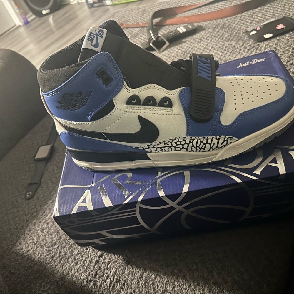Nike Blue and White High-Top Sneakers